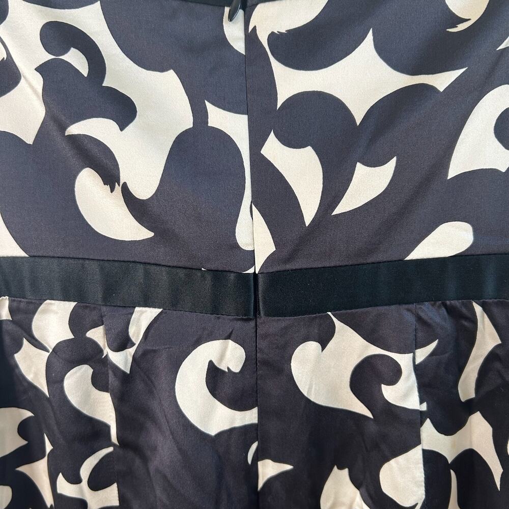 Milly New York Silk Dress SZ4 Strapless Sheath Black White Designer Occasion - Picture 9 of 12